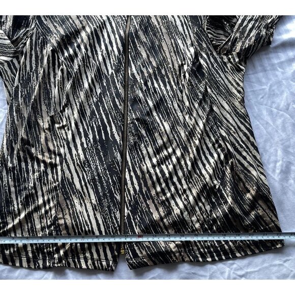 VintageBlack MSK Women’s Sz 2XL Bell Sleeve Top With Sheer Gold Light Chain - Picture 8 of 16